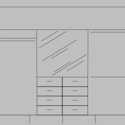 3300 4200 Deluxe Robe With Extra Drawer Unit And Framed Mirror 